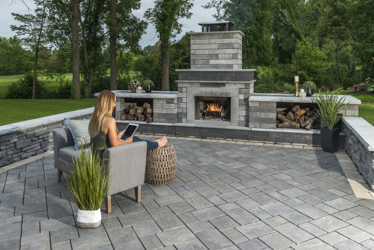 Backyard fire place a perfect outdoor fire feature