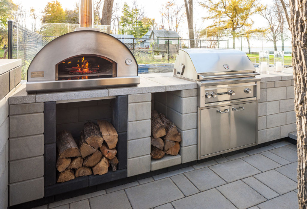 Pizza Oven and Grill for modern outdoor kitchen